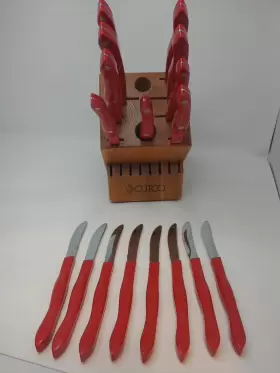 2018R CUTCO Homemaker Knife Set Handle Honey Oak Blcok Great #3