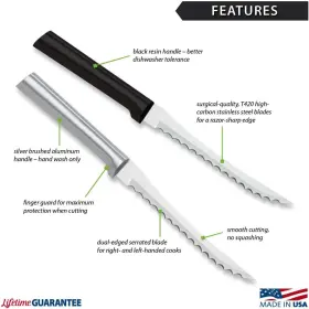 R126 CUTLERY Tomato Slicing Knife Steel Blade Handle #2