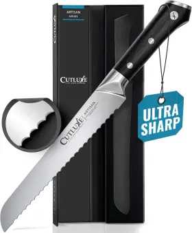 313038752712 CUTLUXE Bread Knife Serrated Steel Blade Bagel