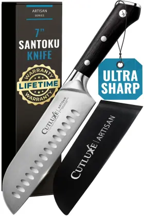 7539790695 CUTLUXE Santoku Knife Chopping Vegetable Forged