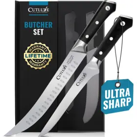 855532008488 CUTLUXE Butcher Carving Set Cimeter Breaking