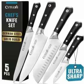 855532008617 CUTLUXE Knife Set Kitchen Chefs Razor Sharp