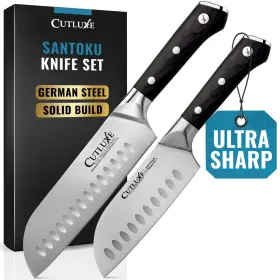 855532008754 CUTLUXE Santoku Knife Set Chopping Vegetable