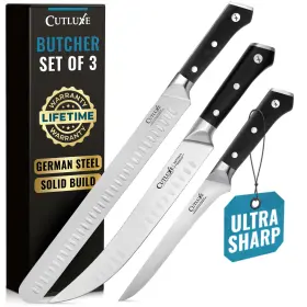 855532008846 CUTLUXE Butcher Knife Set Bbq Brisket Breaking