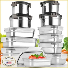 B0B6CWG5NW CYKORXICC Steel Food Storage Containers Lids