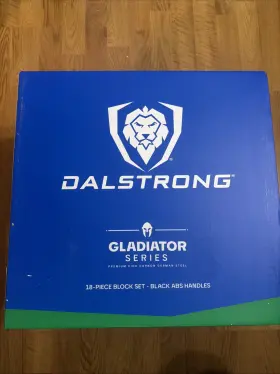 658515999434 DALESTRONG Steel Knife Set Acacia Block Handles