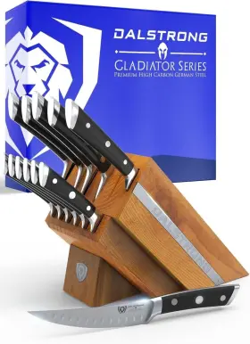 313115669612 DALSTRONG Gladiator Elite Steel Knife Set Block