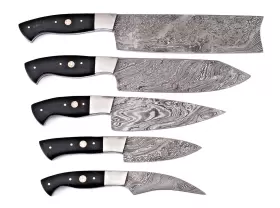 1574 DAMASCUS Chef Set Kitchen Knife Handmade Forged Steel #2