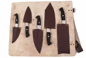 1574 DAMASCUS Chef Set Kitchen Knife Handmade Forged Steel #3