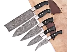 1574 DAMASCUS Chef Set Kitchen Knife Handmade Forged Steel