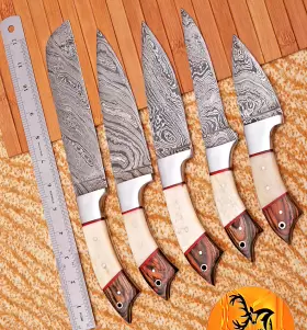1578 DAMASCUS Chef Set Handmade Kitchen Knife Forged Steel #2