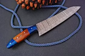1890 DAMASCUS Handmade Forged Steel Chef Knife Kitchen Wood