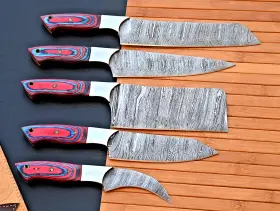 2707 DAMASCUS Forged Steel Chef Knife Set Kitchen Knives