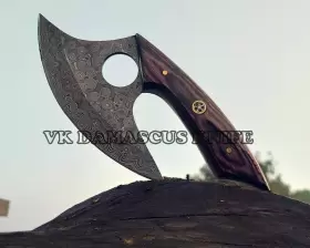 3544 DAMASCUS Forged Handmade Alaskan Ulu Knife Steel