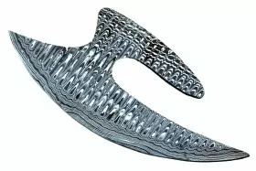 2655 DAMASCUS KNIFE Blade Blank Forged Steel Chef Ulu Alaskan #2