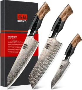SZPCS-2023-026 DAMASCUS Knife Set Copper Steel Kitchen Knives