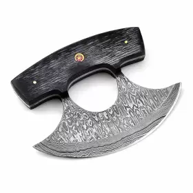 743407202225 DAMASK HUT Handmade Damascus Steel Ulu Knife Kn #2