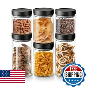 B0FQV3F9RY DANBARK Set Airtight Glass Storage Canisters Lids