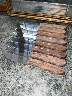B314NA DANSK Wood Handle Serrated Steak Knife Knives Set