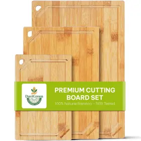 PARENT-CB-003 DAVIGREEN Cutting Board Set Juice Groove Hidden