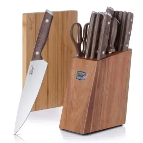 840133923551 DECO CHEF Kitchen Knife Set Steel Wood Handles