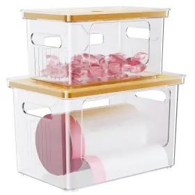 B0F9YKNN73 DELAMU Acrylic Trash Bag Holder Pack Stackable
