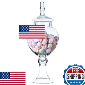 B08JTWDF96 DIAMOND STAR Elegant Tall Glass Apothecary Jar Lid