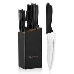 DS0031629-BL DIAMOSTEEL Knife Set Wooden Block Sharp Stainl