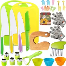 726084543485 KIDS Montessori Kitchen Knife Set Board Cutters