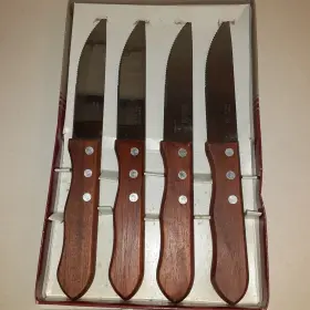 400007186439 DOLGENCORP Steel Steak Knife Set Wooden Handle