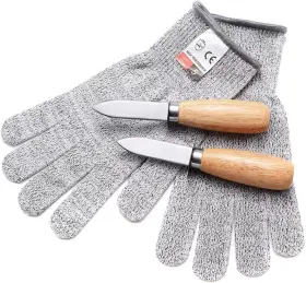 313054791733 DOMG Oyster Knife Shucker Set Wood Handle
