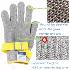 712971376458 DOWELLIFE Level Glove Food Steel Mesh #2