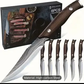 4.3FTFTHIGH-CARBON DRAGON CREEK Steak Knives Set Steel Knife