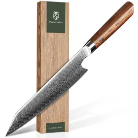 KNIFE03-KIRITSUKE DRAGON CREEK Damascus Knife Chef Meat