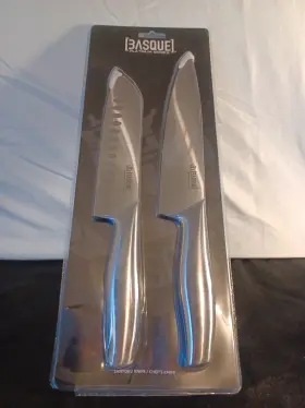 12-0648 DWELL SIX BASQUE Knife Set Chefs Santoku Platinum
