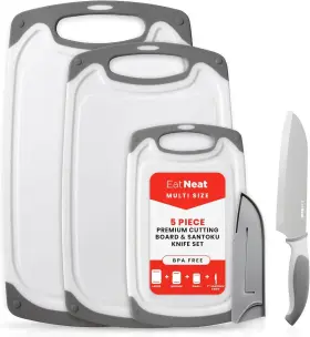 SN211005 EATNEAT Set Cutting Boards Knife Steel Santoku