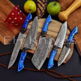 2803 EH KNIVES Forged Damascus Steel Chef Kniives Set Kitchen #3