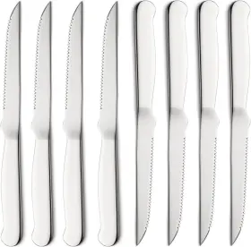 313055461413 EISINLY Steak Knives Set Sharp Serrated Steel