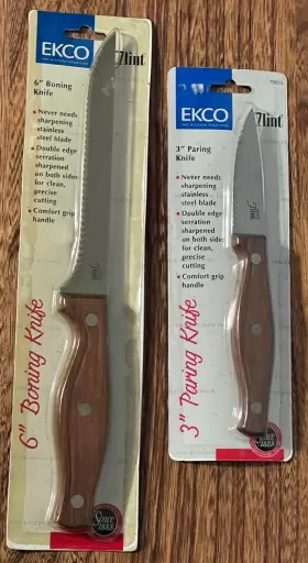 070950152104 EKCO Nos Flint Boning Paring Serrated Knives