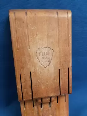 D-145172 EKCO Flint Hollow Wood Handle Knife Set Wall Block #2