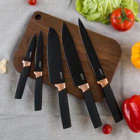 16PC-BLACK-KNIFE-SET ELABO Kitchen Block Steel Knives #2