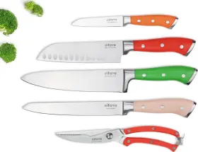 5PCS ELIHOME Kitchen Knife Set Steel Ultra Sharp