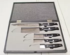 E5SAND2 Emeril Cutlery Steel Knife Set Slicer Santoku Utility