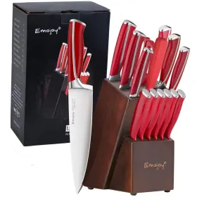 KCKS5511 EMOJOY Kitchen Knife Set Wooden Block Steel