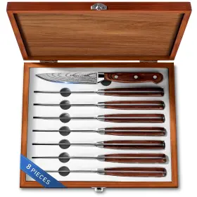 KCKS04-W EMOJOY Steak Knives Set Practical Table Knife Wooden