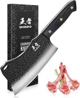 AC-06 ENOKING Cleaver Knifee Meat Forged Wood Handle