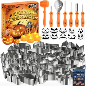 HAW-005-1 EUNHDET Halloween Pumpkin Carving Tools Deco Kit