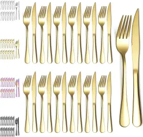 313057138108 EVANDA Steak Knives Set Titanium Plating Steel