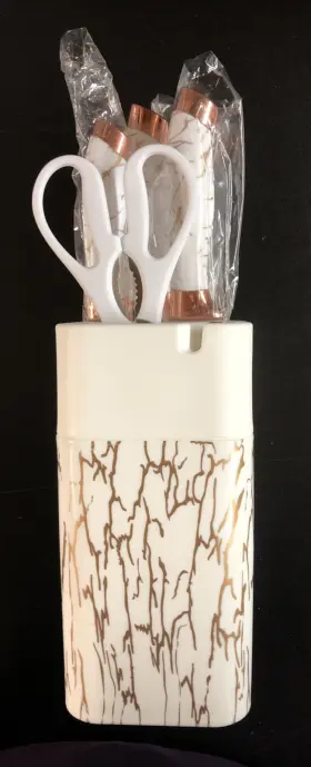 RC-6687 EVRYEALTH Kitchen Knife Set Marble Acrylic Block