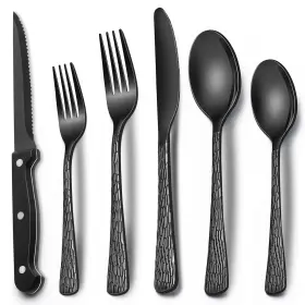 XIKE-0108US EWFEN Hammered Silverware Set Steak Knives Steel